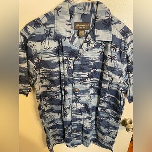 Eddie Bauer Navy and Gray Shirt